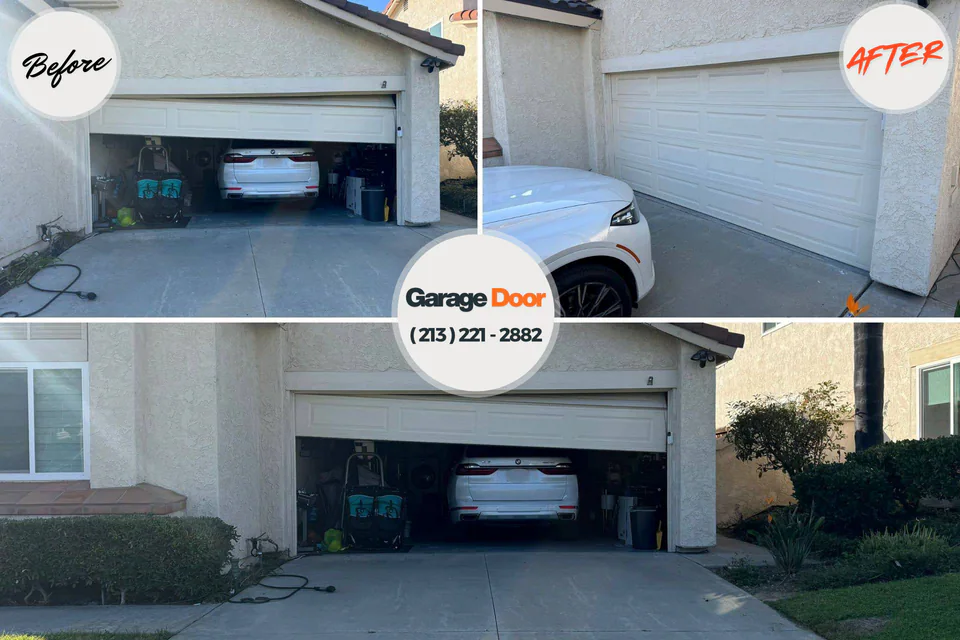 Before and after: garage door repair Nashville, IN